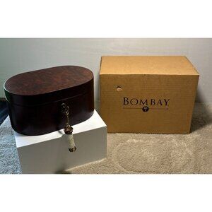 Bombay Wooden Jewelry Box Locking Valet Classic New